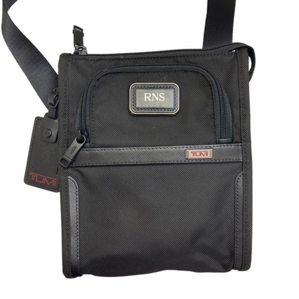 Tumi black nylon alpha unisex messenger bag